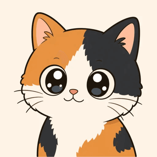 Calico kitten with big eyes
