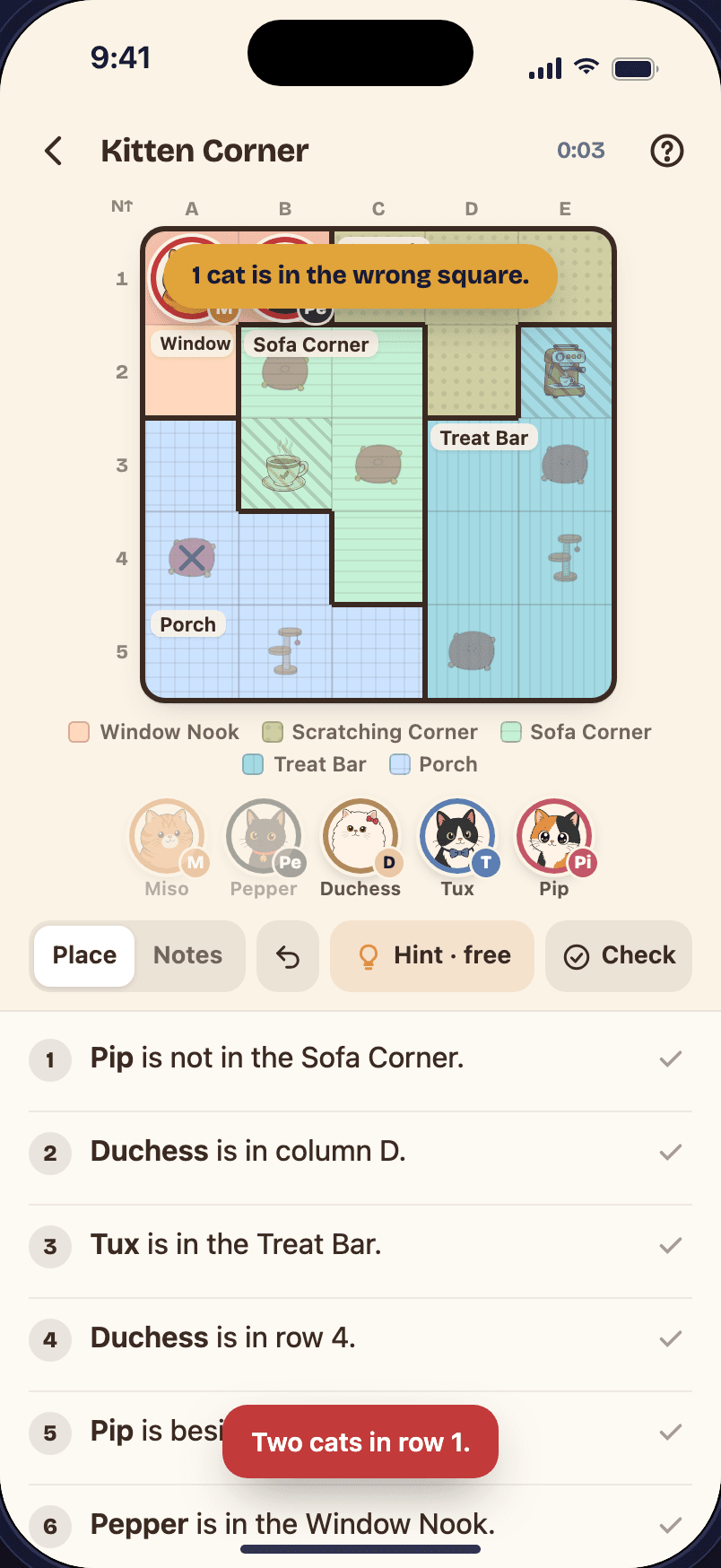 Checking a Cat Café board